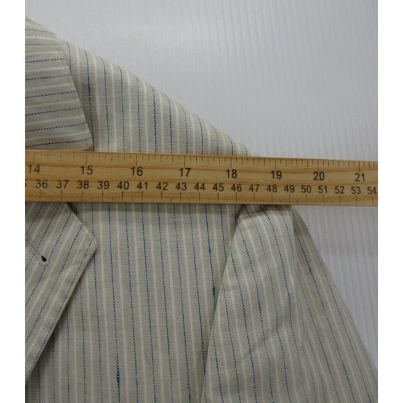 Express Sport Coat 42 Linen Blazer Jacket Striped Design Studio Preppy - Picture 7 of 12